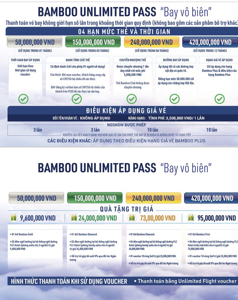 Bay vô biên - Bamboo Business Pass - Bay là tận hưởng