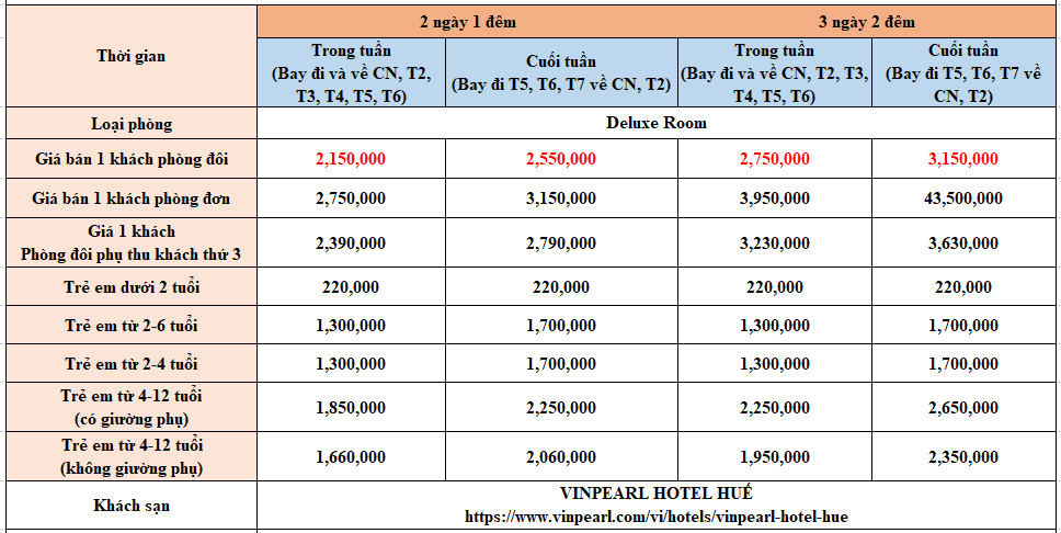 combo vinpearl hue - Combo Huế - Trở lại cố đô Huế chỉ từ 2.150.000 VNĐ