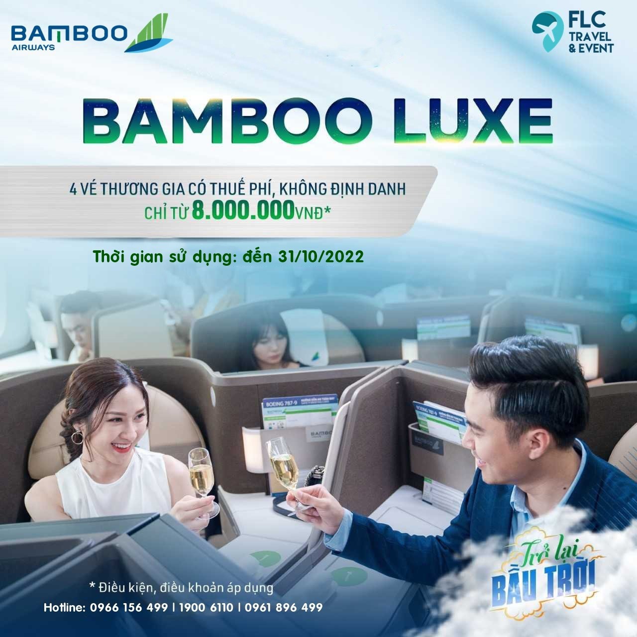 LUXE - Voucher 04 vé bay Bamboo Joy/ Bamboo Luxe