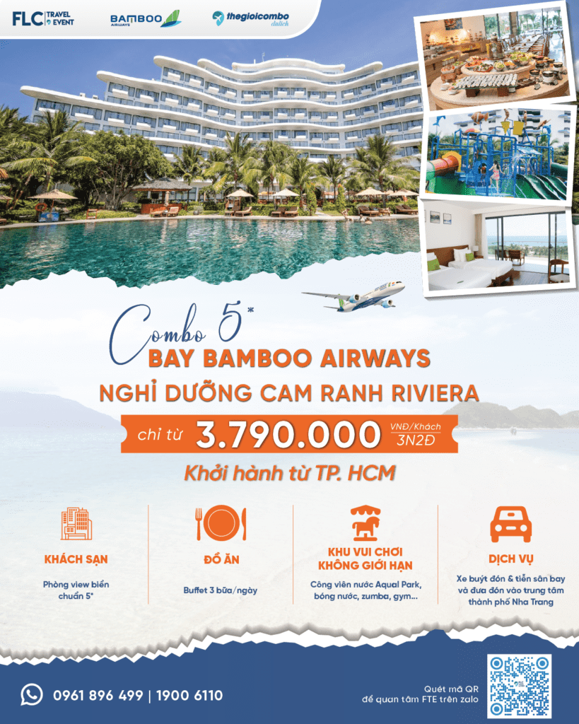 Riviera beach baner web HCM 1 819x1024 - Combo bay Bamboo nghỉ dưỡng tại Cam Ranh Riviera 5*