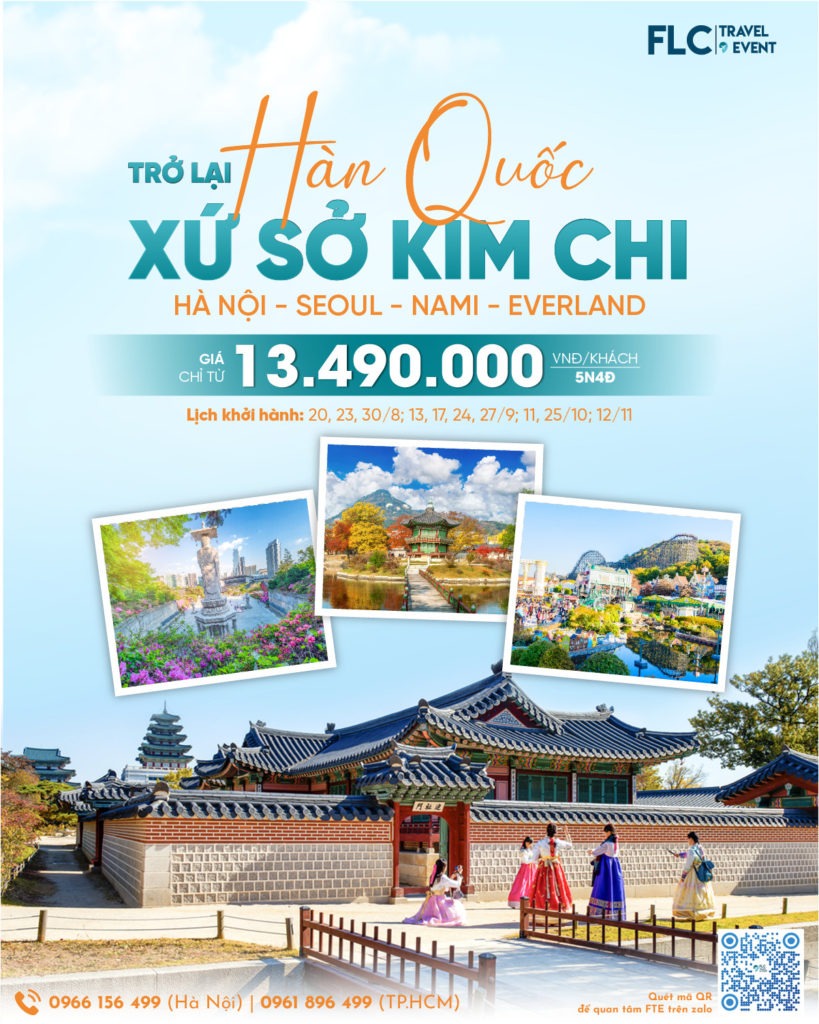 du lich han quoc 819x1024 - Tour trọn gói Hàn Quốc: Seoul - Làng cổ Bukchon Hanok - Đảo Nami - Công viên Everland 5N4Đ